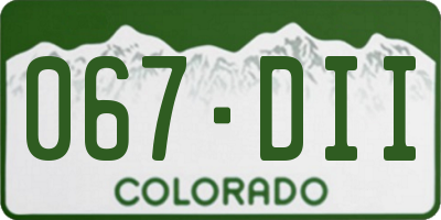 CO license plate 067DII