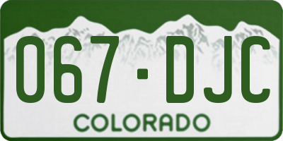 CO license plate 067DJC
