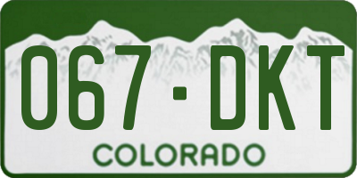 CO license plate 067DKT