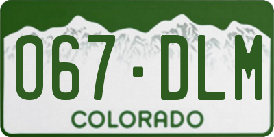 CO license plate 067DLM
