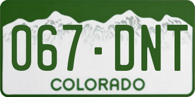 CO license plate 067DNT