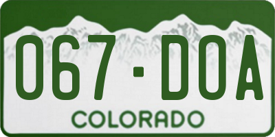 CO license plate 067DOA