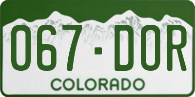 CO license plate 067DOR