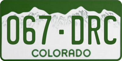 CO license plate 067DRC