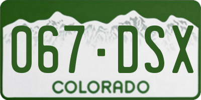 CO license plate 067DSX