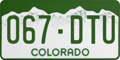 CO license plate 067DTU