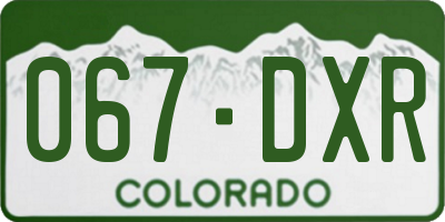 CO license plate 067DXR