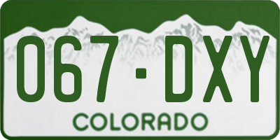 CO license plate 067DXY