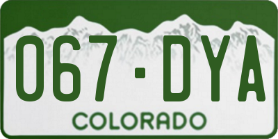 CO license plate 067DYA