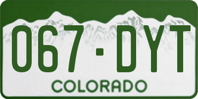 CO license plate 067DYT