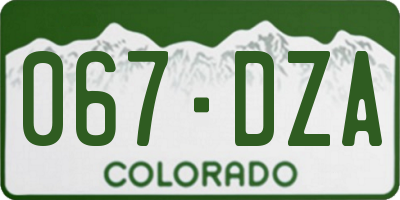 CO license plate 067DZA
