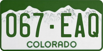 CO license plate 067EAQ