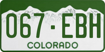 CO license plate 067EBH