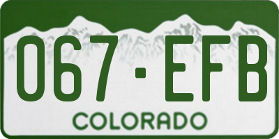 CO license plate 067EFB