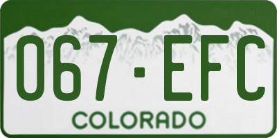CO license plate 067EFC