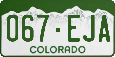 CO license plate 067EJA