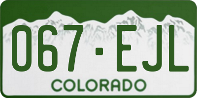 CO license plate 067EJL