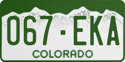 CO license plate 067EKA