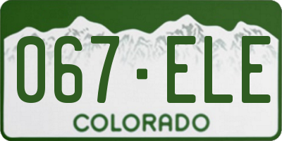 CO license plate 067ELE