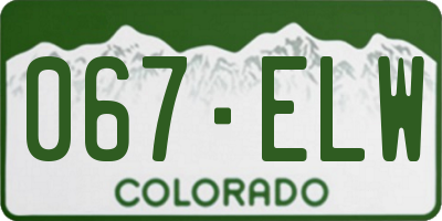 CO license plate 067ELW