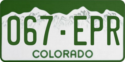 CO license plate 067EPR