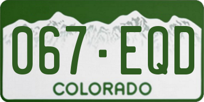 CO license plate 067EQD