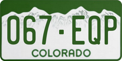 CO license plate 067EQP