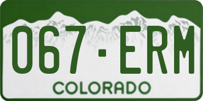 CO license plate 067ERM