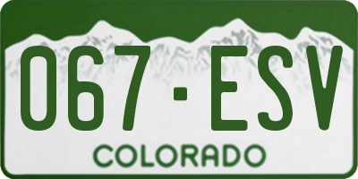 CO license plate 067ESV
