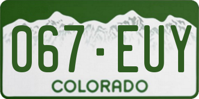 CO license plate 067EUY