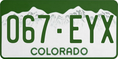CO license plate 067EYX