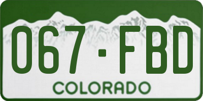 CO license plate 067FBD