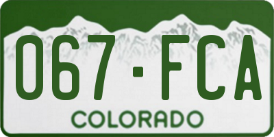 CO license plate 067FCA