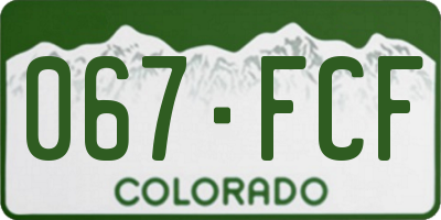 CO license plate 067FCF
