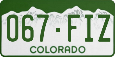 CO license plate 067FIZ