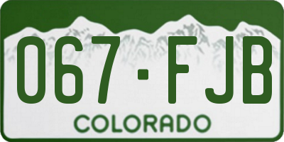 CO license plate 067FJB