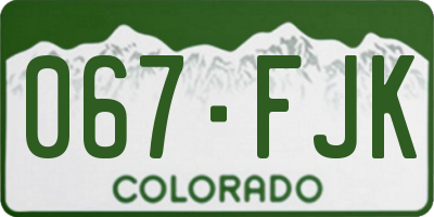 CO license plate 067FJK