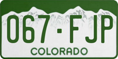 CO license plate 067FJP