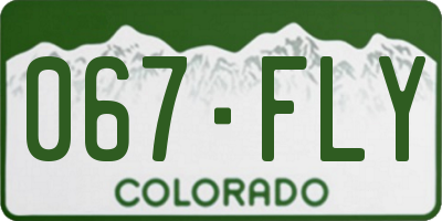 CO license plate 067FLY
