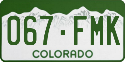 CO license plate 067FMK