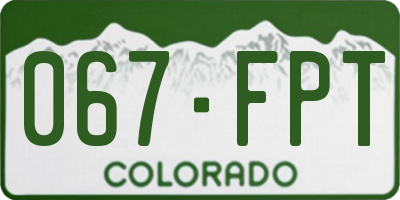 CO license plate 067FPT