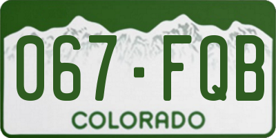 CO license plate 067FQB