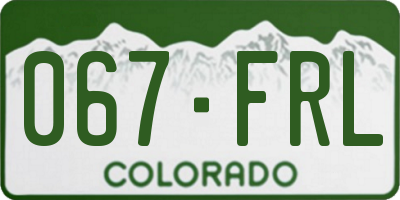 CO license plate 067FRL