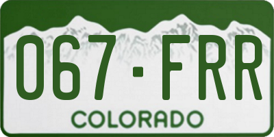 CO license plate 067FRR
