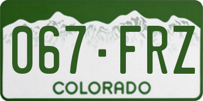 CO license plate 067FRZ