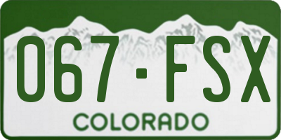 CO license plate 067FSX