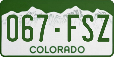 CO license plate 067FSZ