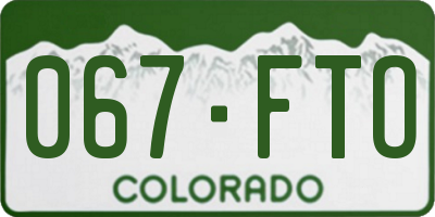 CO license plate 067FTO