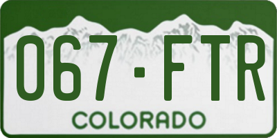 CO license plate 067FTR