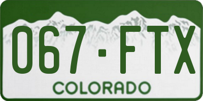 CO license plate 067FTX
